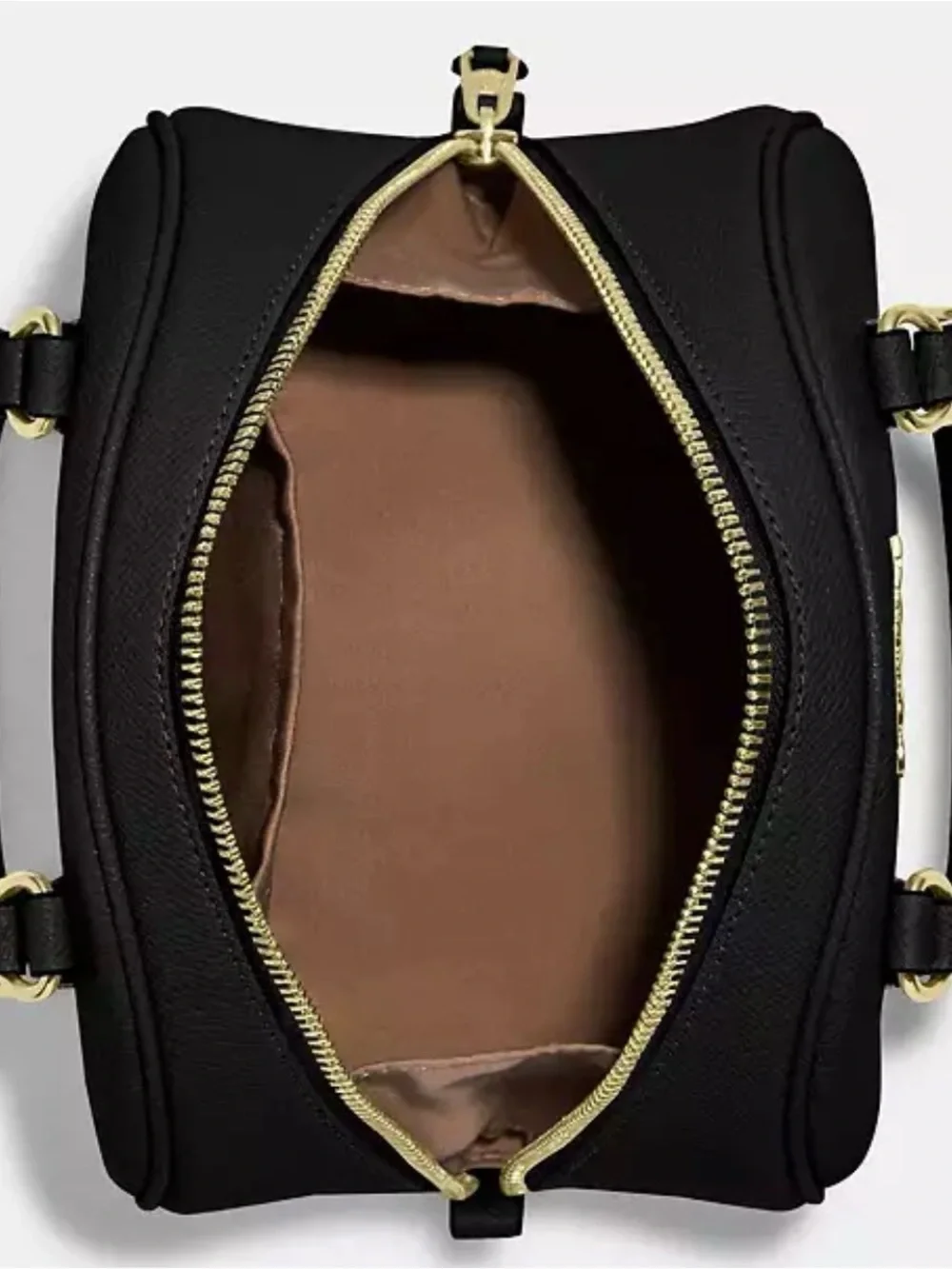 Coach Black Sydney Satchel with Gold Logo